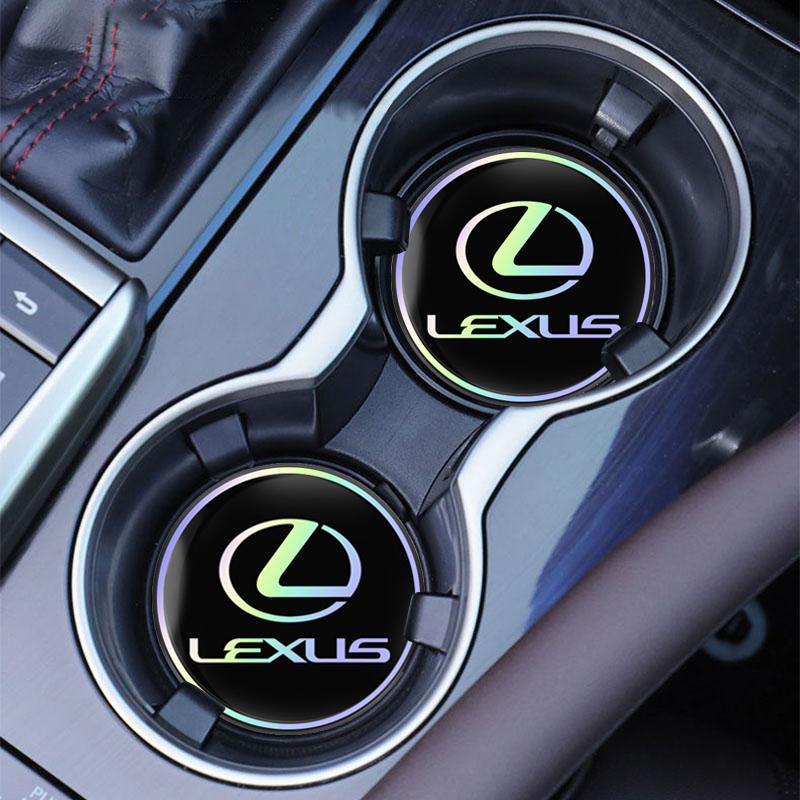MVTT4 2Pcs Car Water Cup Mat Auto Interior Storage Pad Accessories For Lexus FSPORT LBX NX RX 350h 450h ES UX 300e GS GX IS LS LX CT