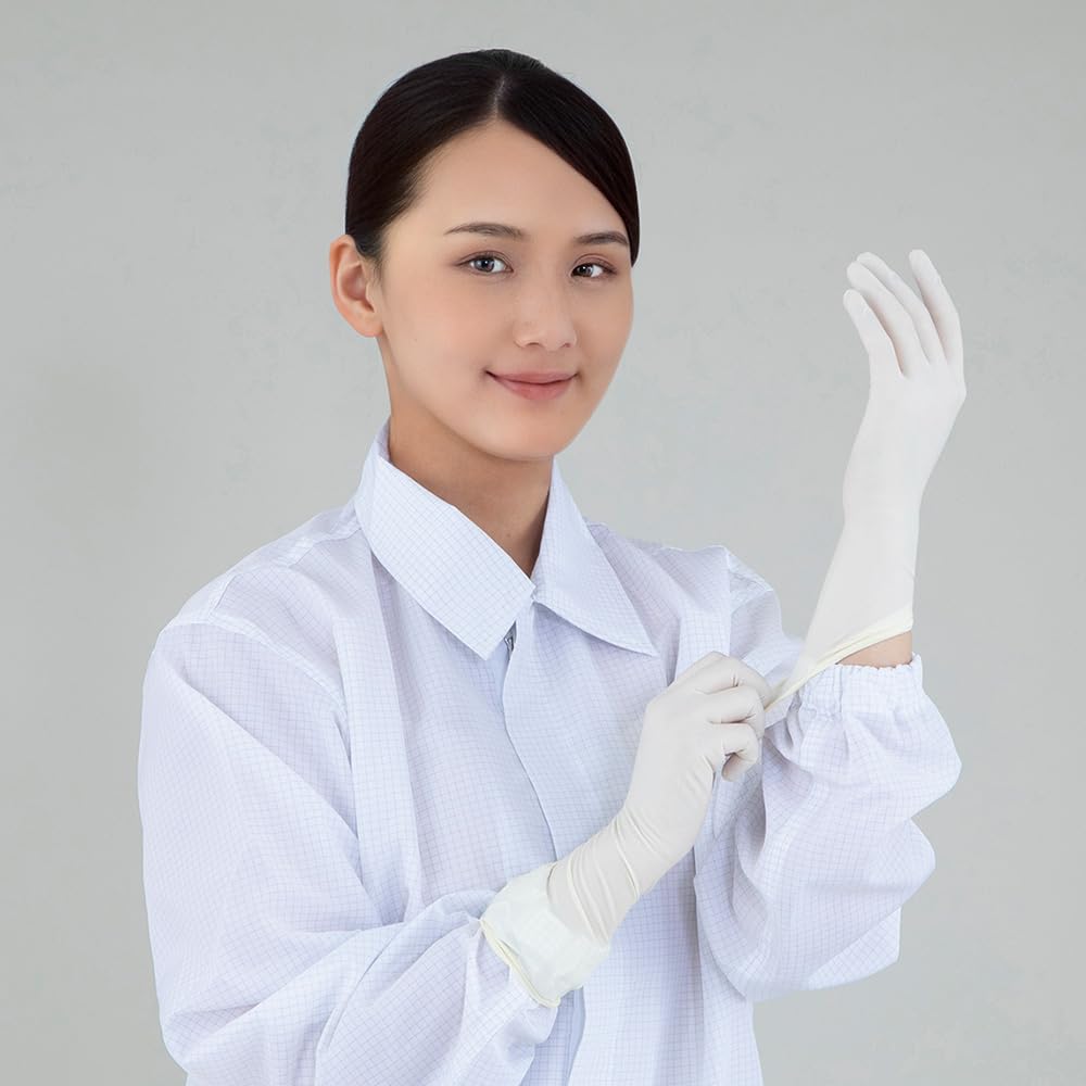 Clean Knoll Left and Right 3D Alpha Latex Powder 500 Less Clean Room [AS ONE] Gloves, Separated, Structure, Free, Economy, Pairs, L, Fit, Grip,