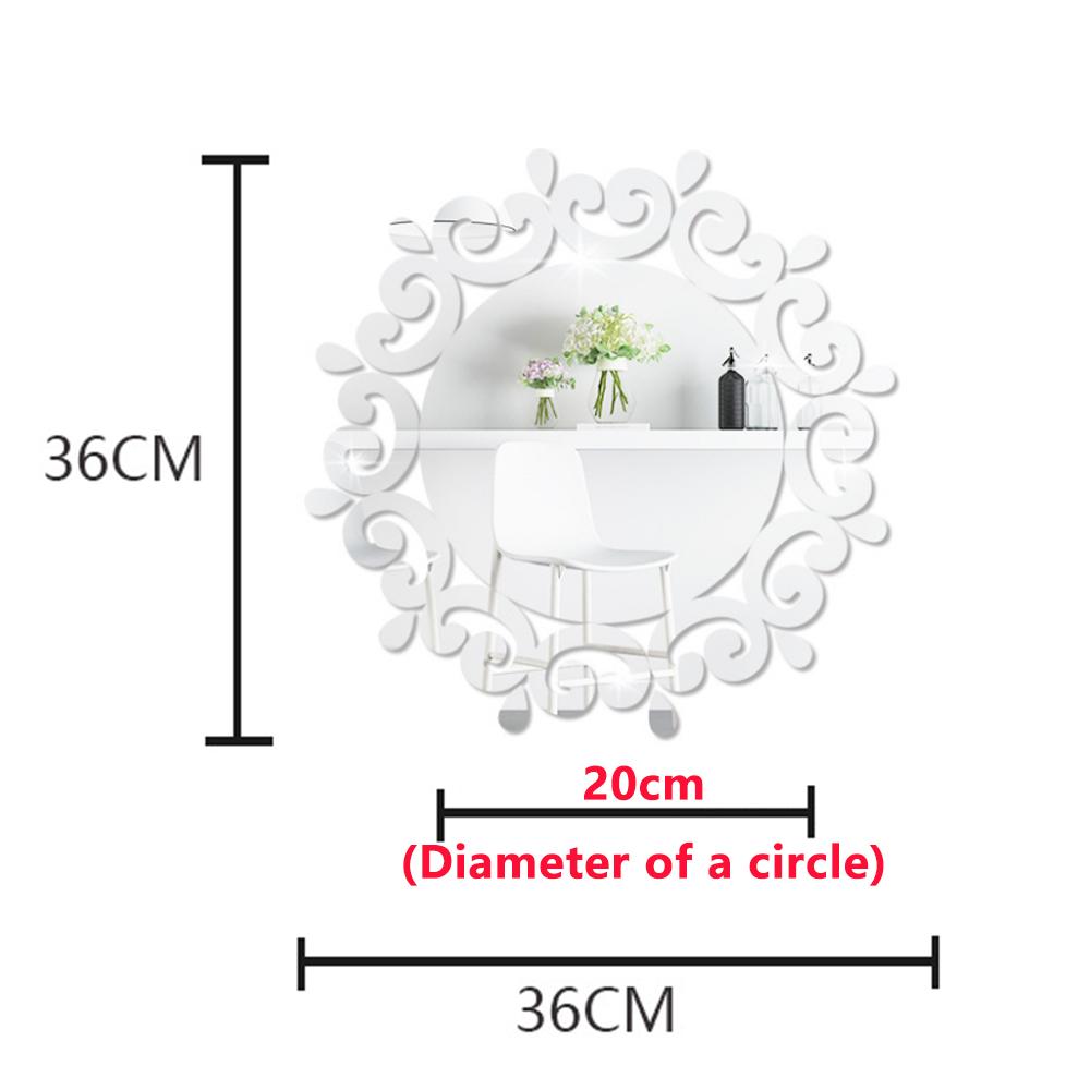 20cm Circular Mirror Wall Sticker Acrylic Mirror Decals Ceiling Decorative Mirror for Room Bathroom Modern Home Decoration