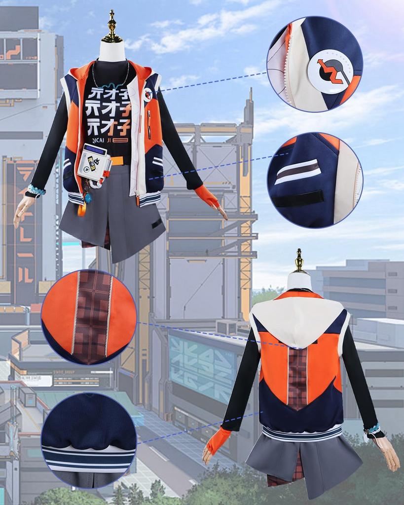 Belle Cosplay Rin Cosplay Zenzero Cosplay Costume for School and Stage Wear Rin Size [Excellent Quality] Wig, Adults, Festivals, Events, (Includes