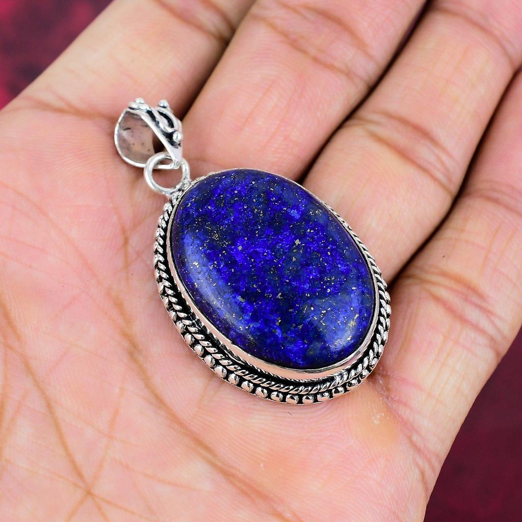 Lapis Lazuli, Tanzanite Pendant Handmade Gemstone Jewelry, 925 Solid Sterling Silver Pendant ,Unique Design Jewelry Pendant
