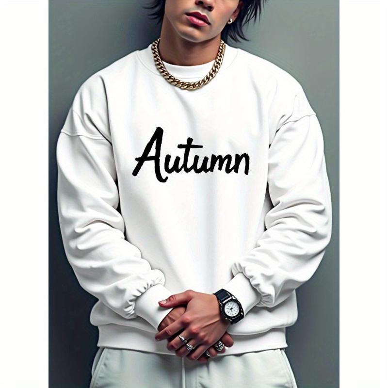 Transitional Seasons & Outdoor Walks, Warm & Lightweight, Men's Crew Neck Sweatshirt