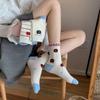 Женские летние тонкие мультяшные личностные полосатые в горошек с контрастной расцветкой влагоотводящие дышащие носки