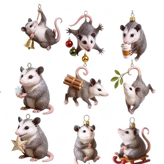Рождественский Адвент-календарь Разноцветные Колокольчики Дизайн Опоссума 24-дневный Обратный Отсчет Подвеска на Рождественскую Елку Праздничные Украшения