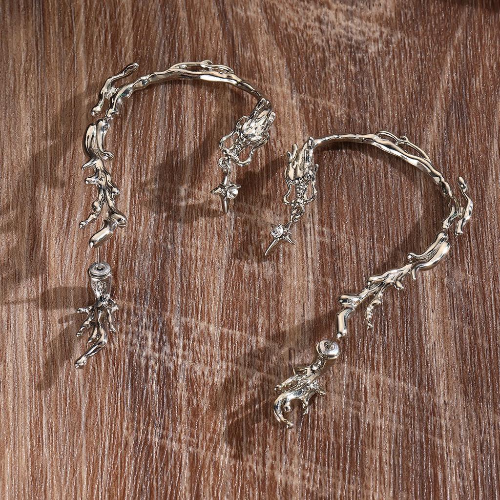 Серьги-гвоздики в стиле панк-дракон, висячие женские серьги-гвоздики, нишевый дизайн, высококачественные милые, крутые, горячие серьги для девушек