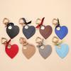 Women Leather Heart Keychain Leather Heart Shape Keychain Car Key Holder Home Key Ring Charm Bag Car Pendant Gift