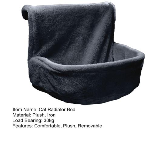 Подвесная кровать для кошек на радиатор, плюшевая кровать для кошек с прочным металлическим каркасом, зимняя корзина для домашних животных, гамак, крючок для радиатора для кошек весом до 30 кг