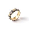 Open Finger Design Zircon Engagement Ring Copper Wedding Jewelry Enamel Floral Ring  Casual Wear