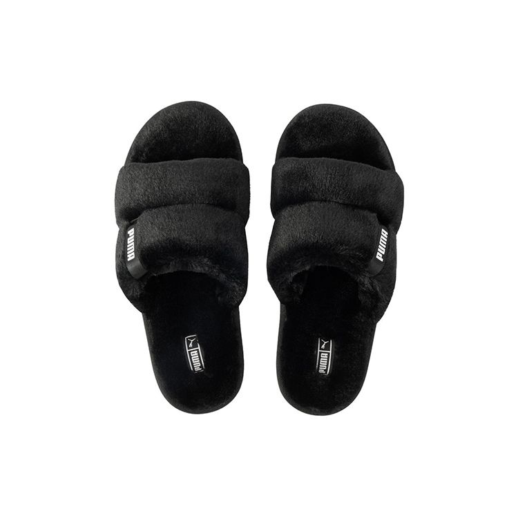 Puma Fluff Solo Sports Slippers Women Footwear Black 387522-01