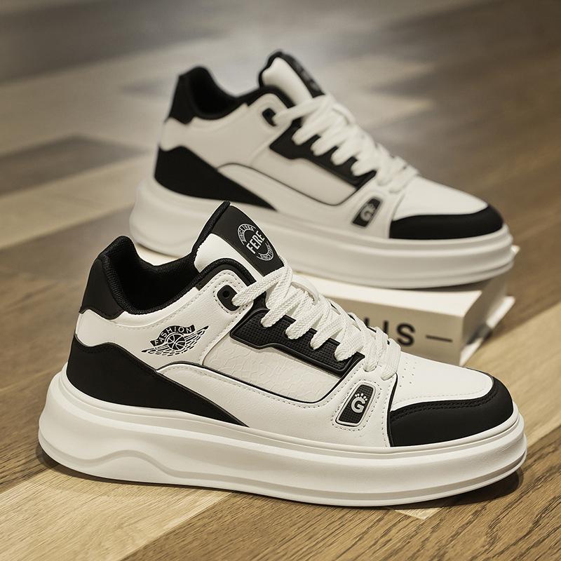 Мужская обувь Осенний тренд Студенческая повседневная обувь на доске Спортивная обувь на платформе для увеличения роста Белая обувь Tide