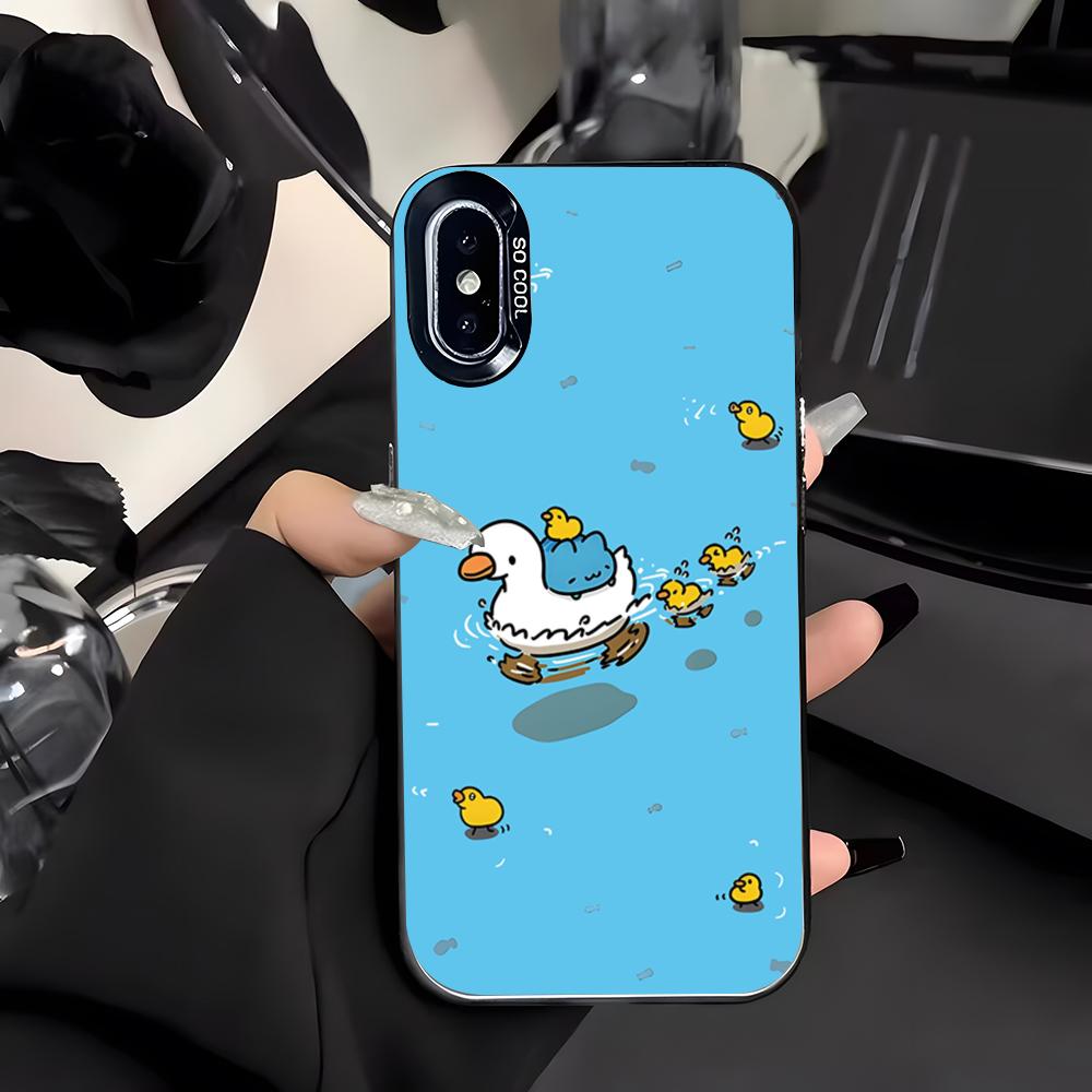 CUTE B-Bugcat Capoo Phone Case For IPhone 17 Air 16 E 15 14 Plus 13 12 11 Pro Max Colored Silver Cover