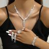 Jewelry Set Silver Lady Necklace Wedding Necklace Photographic Accessories Necklace Earring Set