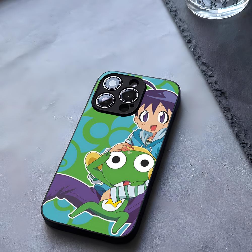 Мультяшный чехол-лягушонок Keroro Gunsou из закаленного стекла для IPhone 17 13 14 16 12 15 11 Pro Max Plus Mini X XR SE2020 Coque