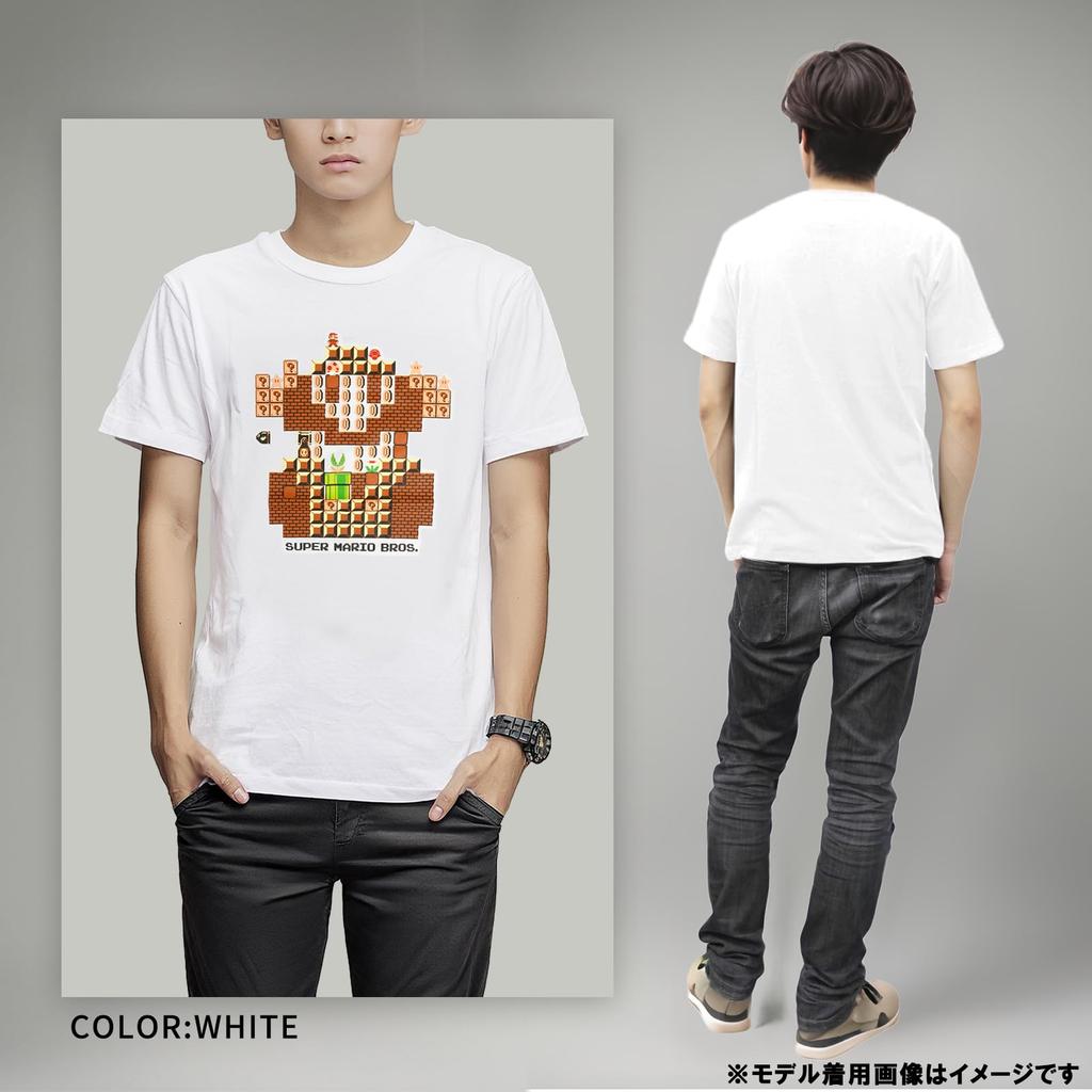 FinePlus Футболка с коротким рукавом Super Mario Bros. Марио Пиксельный Марио Мейкер Ретро Персонаж Футболка