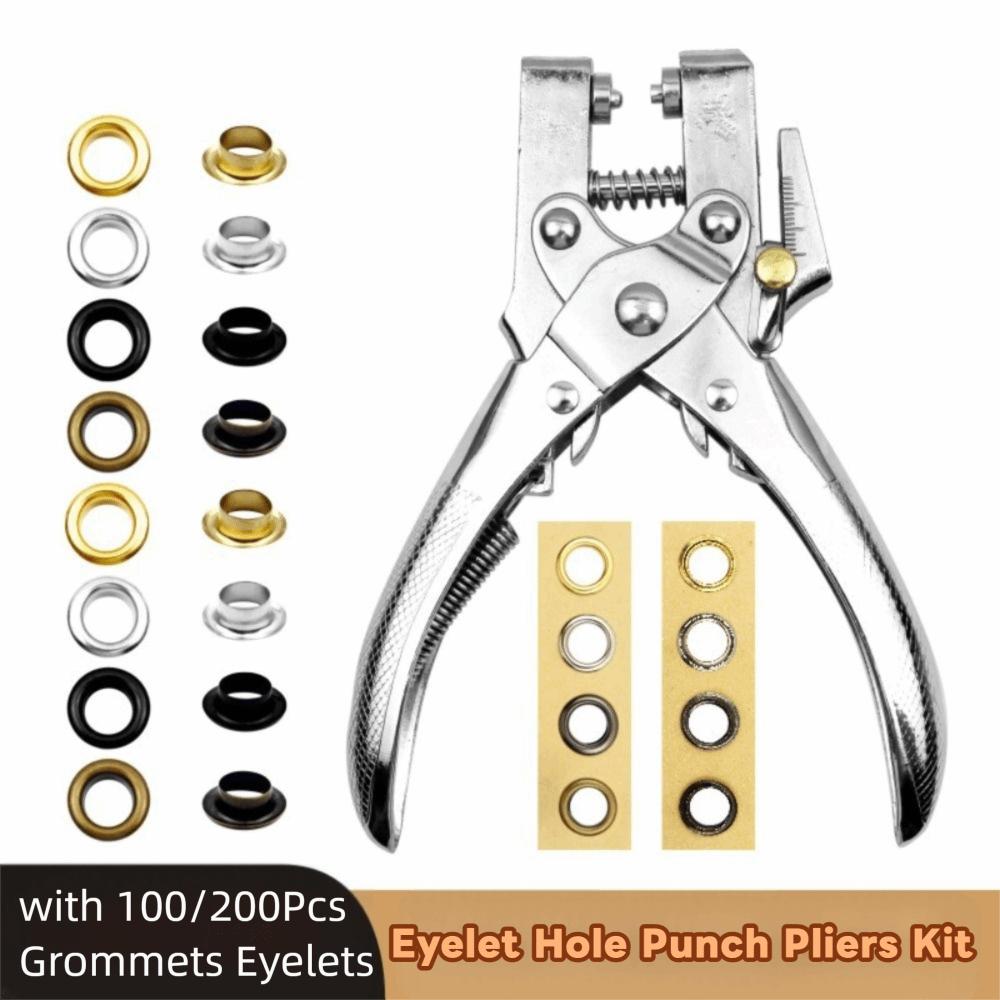 Heavy-Duty Punching Grommet Eyelet Pliers Kit  for Bookbinding, Leather & Fabric