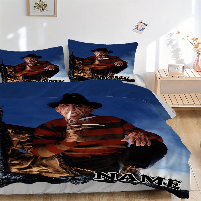 Custom Textile Nightmare Horror Bedding 3 Piece Set HD Print Duvet Cover Pillowcases for Teens Adult Bedroom Decoration