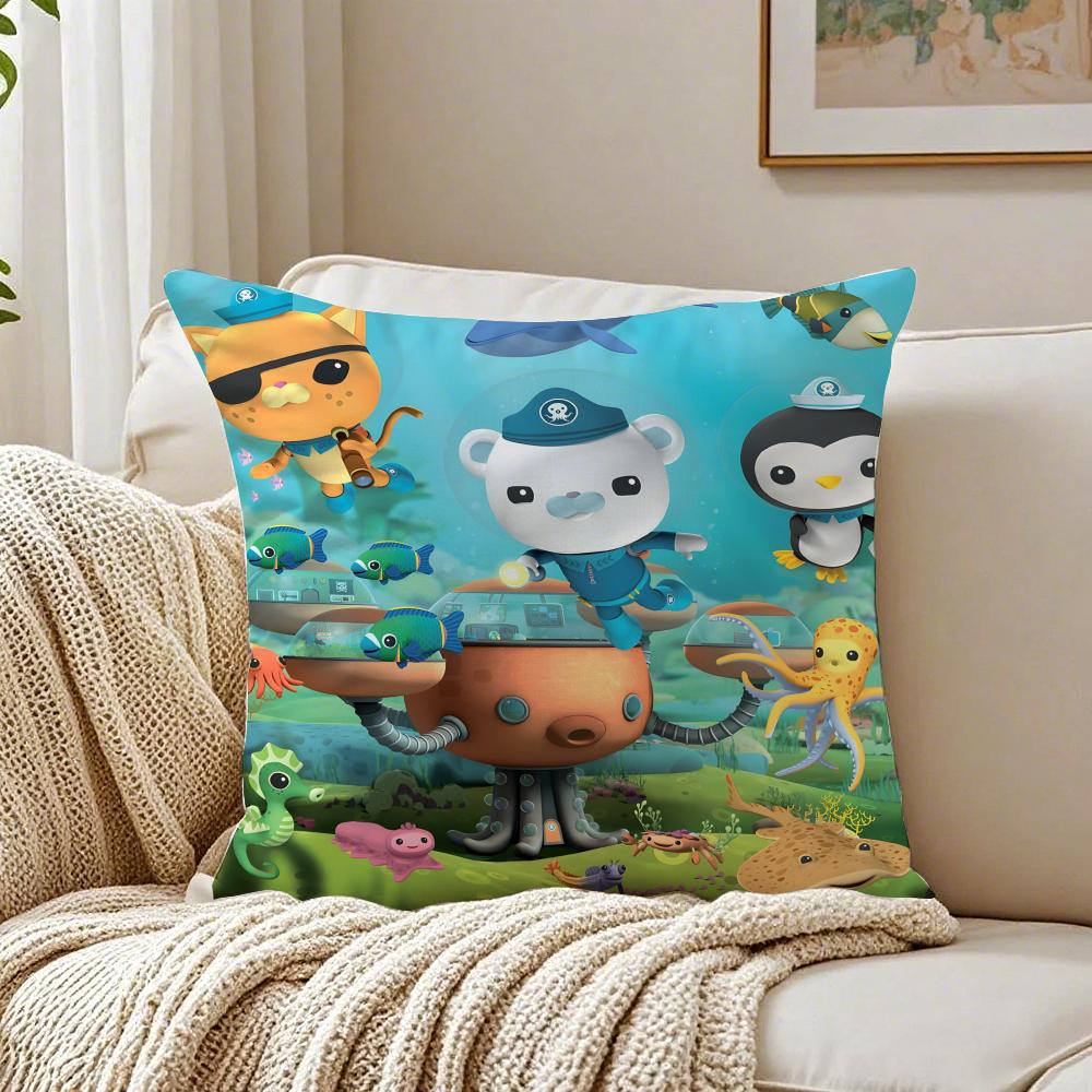 Cute Kids Cartoon OOctonauts Cushion Cover Linen Pillowcase Soft for Sofa Bed Home Room Decor