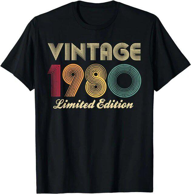 Men Vintage The Best Birthday Gifts Old 43th Birthday T Shirt Summer 43 Year Classic 1980 Limited Edition T-Shirt 77899
