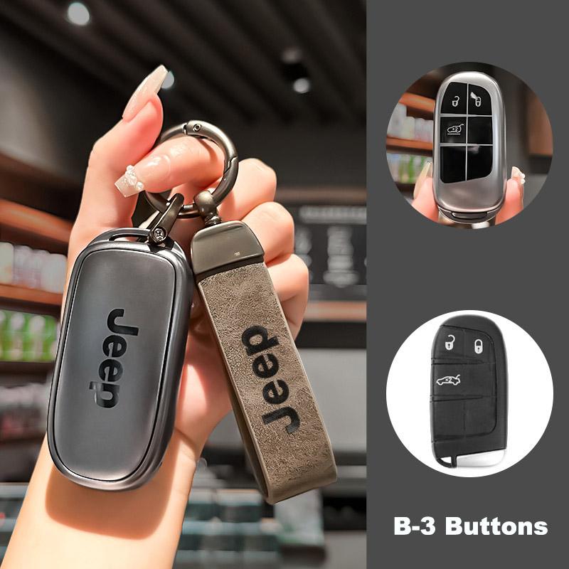 Car Flip Key Case Cover Shell Fob Bag Auto Accessory For Jeep Grand Cherokee WK2 KL Wrangler JK Renegade Commander Compass