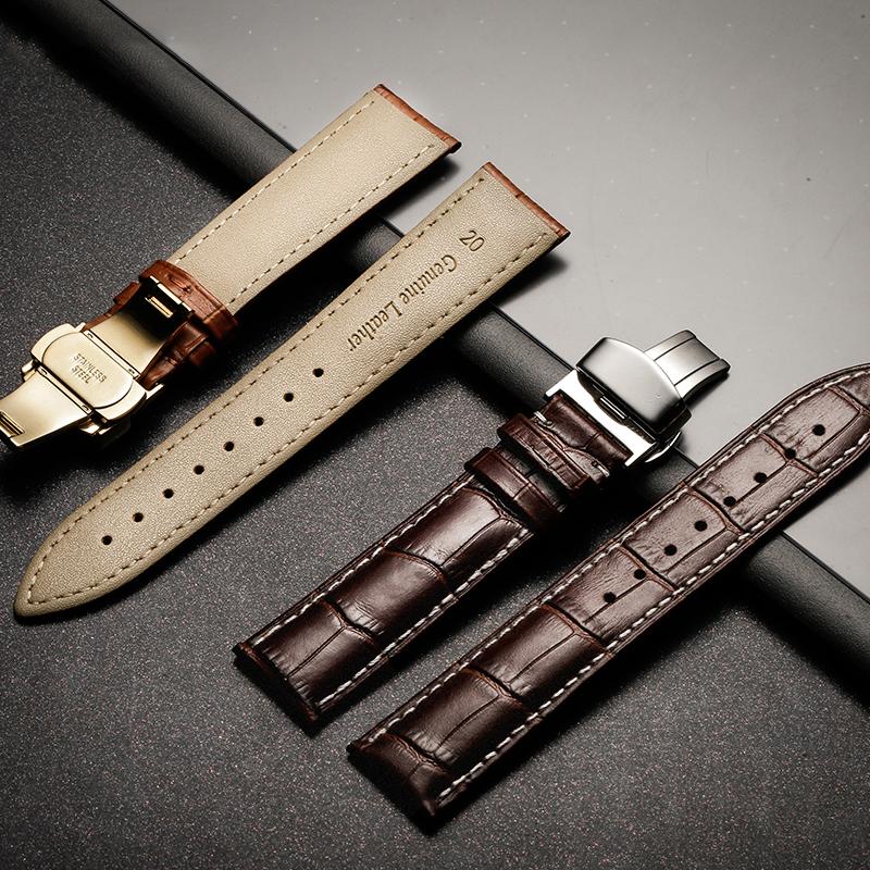 Браслет из натуральной кожи 18/20/22 мм + коробка для Tissot Seiko Samsung Galaxy 4 6 классический ремешок/46 мм/active 2/Huawei GT/2e/3 pro