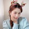 Headband Merry Christmas Decor Children Hair Clip Christmas Headwear Elk Hair Hoop Antler Hairpin