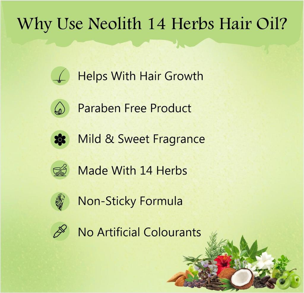Neolith 14 травяных масел для кожи головы и волос для контроля выпадения волос, питания кожи головы, восстановления роста волос || 100 МЛ