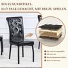 A Set of 2 Black Vintage Crocodile Leather Upholstered Dining Chairs, with Crystal Buckle and Faux Leather, Add Elegance and Mystery to Dining Area