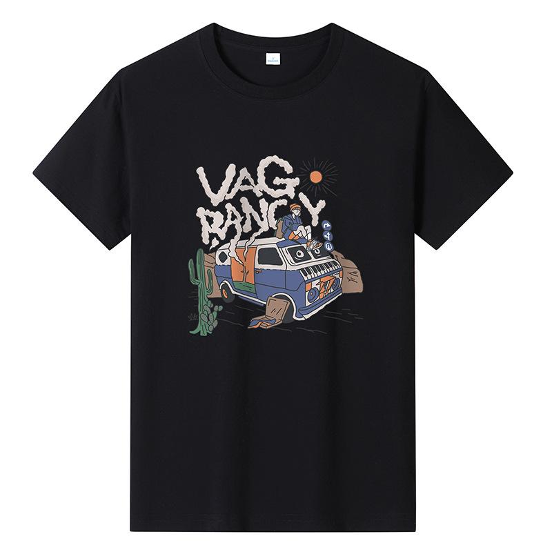 M-6XL Мужская повседневная футболка из чистого хлопка с короткими рукавами и круглым вырезом для мальчиков