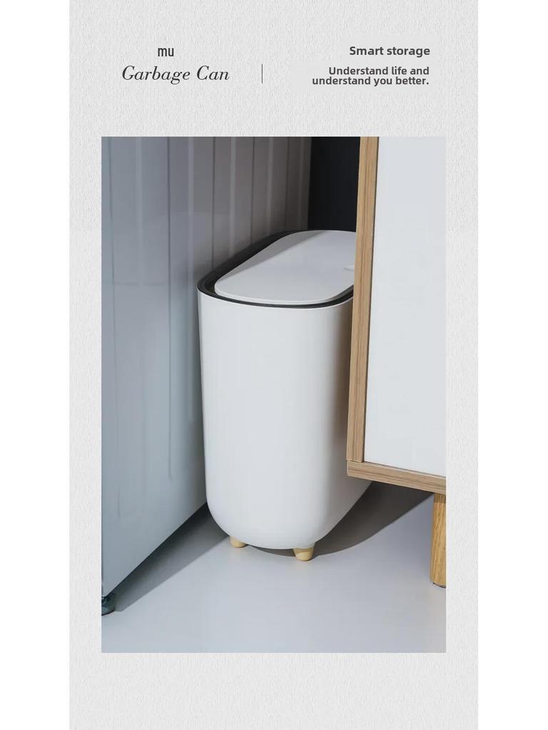 Compact Press-Top Trash Can for Bathroom, Bedroom, or Kitchen