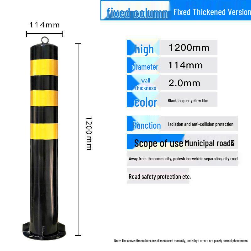 Reflective Steel Anti-Collision Post: Removable Ground Pile for Road Block Isolation and Parking Safety