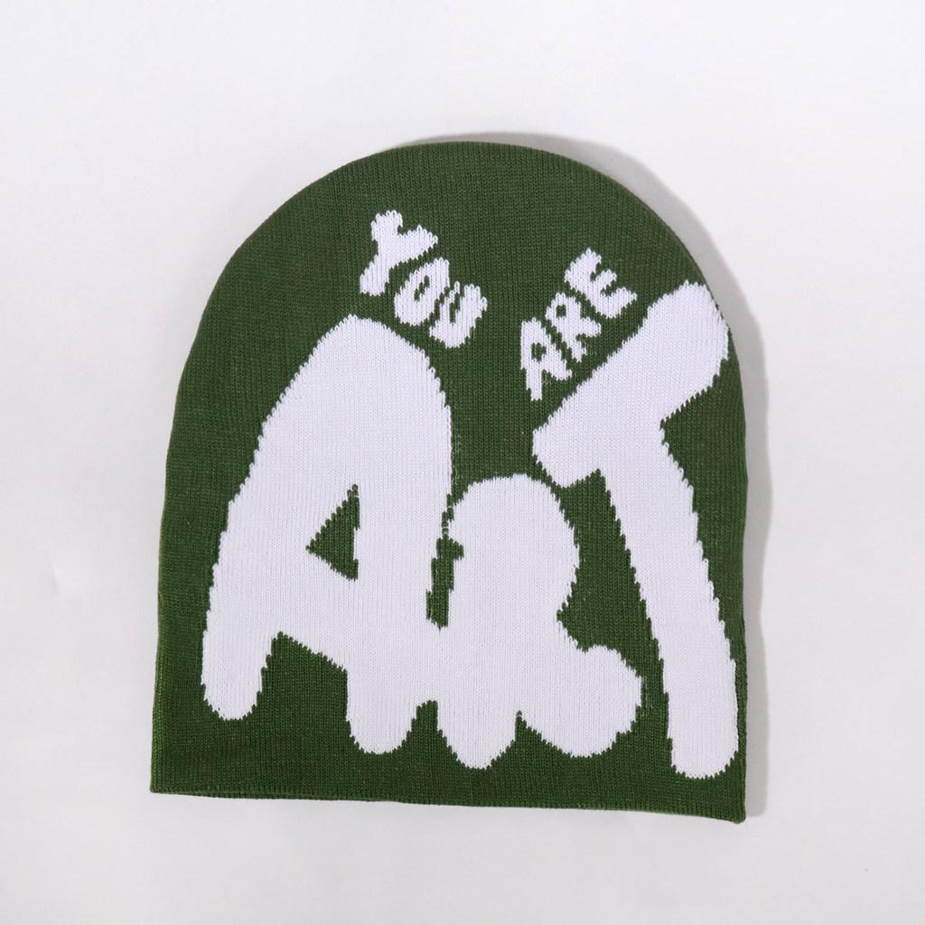 Knit Minimalist Hat With Alphabet Design For Men Women Winter Fashion Accessory