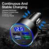 3.1A 4 USB+PD Car Charger Adapter with LED Volt Display QC3.0 Fast Charging Phone Charger for Smartphone