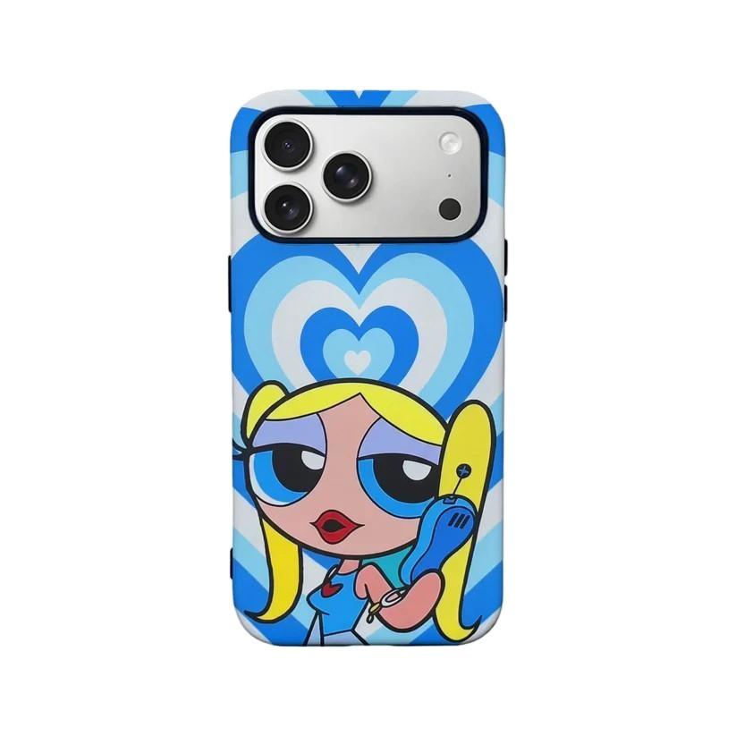 Роскошный Clmj Милый Чехол для Телефона The P-Powerpuffs Girls для iPhone 17 16 15 14 13 12 11 X Air Pro Max Plus Двухслойная Задняя Крышка