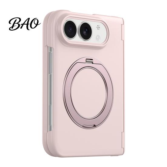 Heavy Duty Impact Resistant Shell Magnetic Phone Case for IPhoneDuo with 360 Degree Ring, Rotatable Non Slim Fit Dual Layer Slip Holder, Wireless