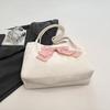 Fashion Cute Chic Pink Bowknot Tote Bag Female Soft PU Leather Ladies Large Handbag Korean Commuter Shoulder Bags Novelty Purse