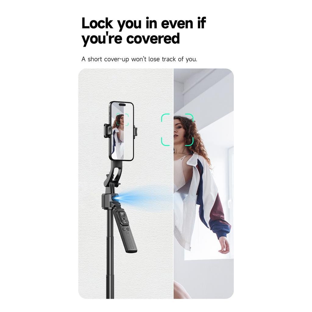 5 In 1 Selfie Tripod Universal Joint Stabilizer For 360° Automatic Rotation AI Tracking Shooting