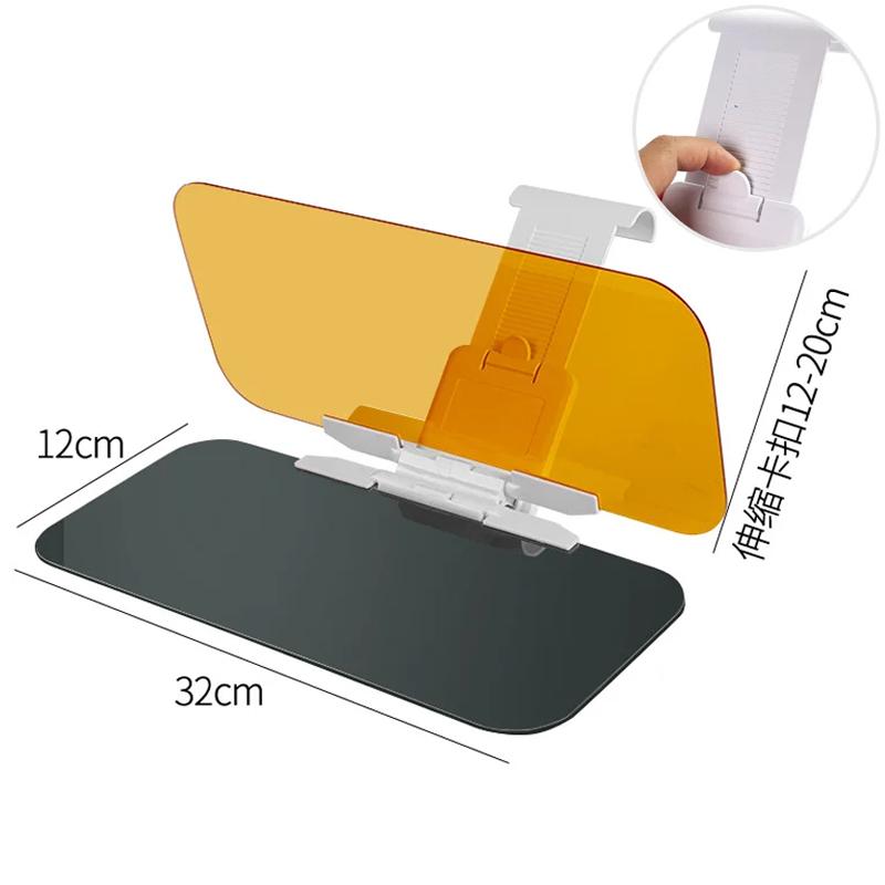 Автомобильный солнцезащитный козырек HD с защитой от УФ-лучей днем ​​и ночью, противоослепляющие очки, клипса для вождения, защитный козырек для обзора, вращающееся зеркало для вождения