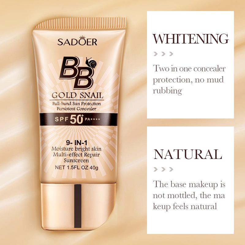 Многофункциональный 40 г Gold Snail BB Cream Foundation Fix Makeup Concealer Солнцезащитный изоляционный крем