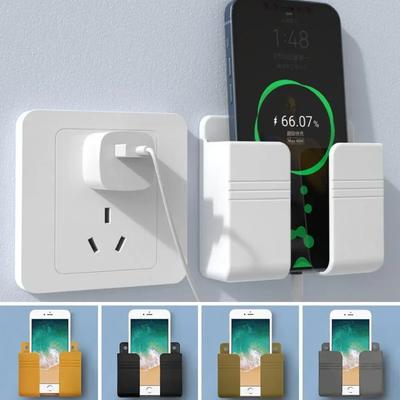 Настенный держатель для телефона iPhone Punch Free Wall Mobile Phone Charger Stand Lazy Sticky Remote Control Box Storage Кронштейн
