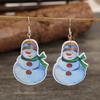 Минималистичные акриловые серьги-подвески с Санта-Клаусом и снеговиком для женщин