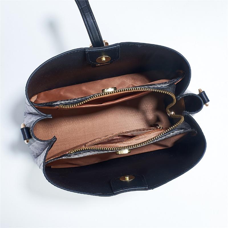 Женская модная клетчатая сумка-ведро на одно плечо, повседневная сумка через плечо