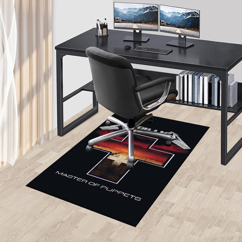 1pc Metallica Master of Puppets Home Office, Durable Polyester Floor Mat with Easy, Office Decor, Urban Style, Nonslip Backing