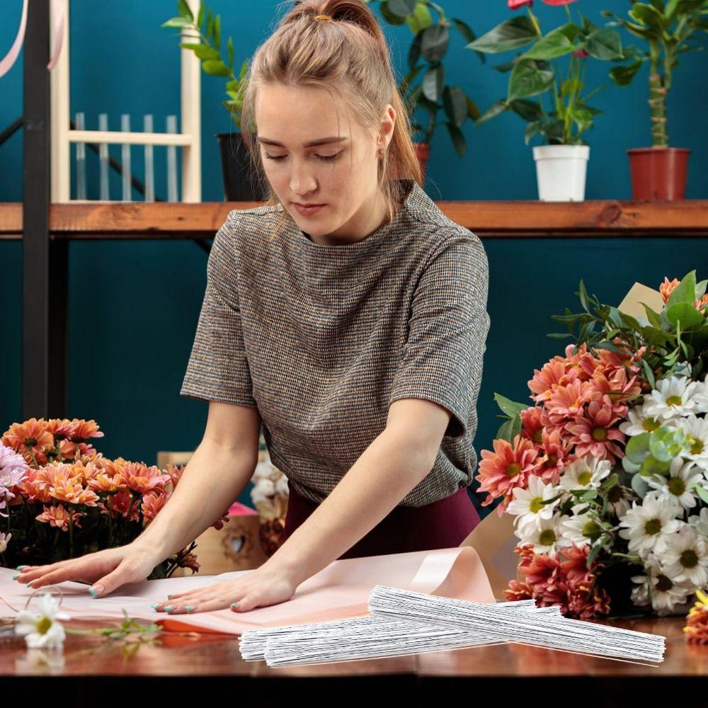 Стебель искусственного цветка, обернутый бумагой, 40 см, проволочный стебель, аксессуары для 100 шт., материал для DIY-цветоводства