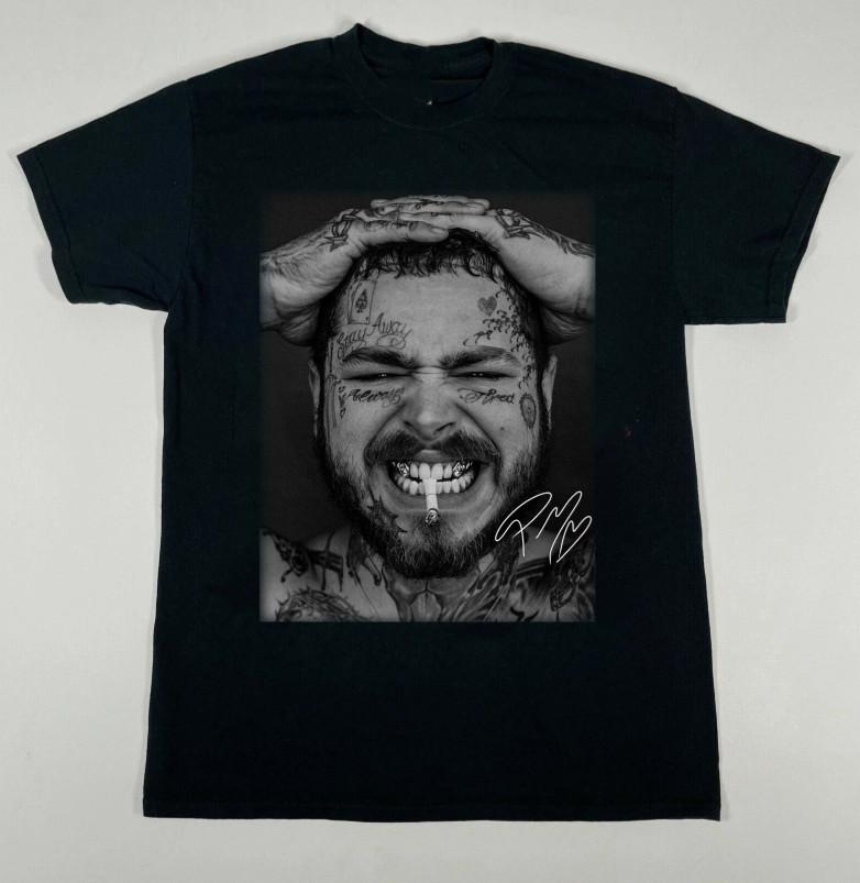 Rare Post Malone Cotton Gift For Fan Black S-2345XL Unisex T-Shirt
