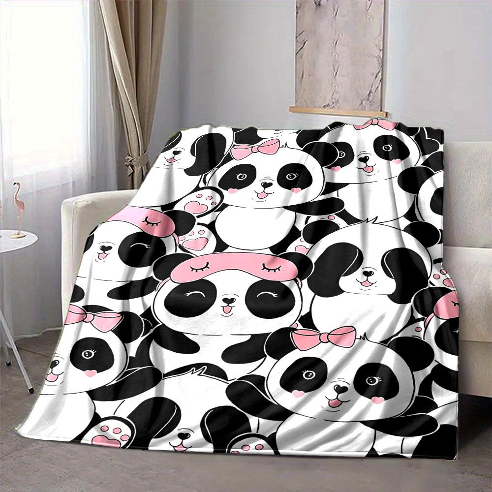 1pc Panda, Cute Blanket Warm, Cozy, And Soft, Suitable for Sofas, Beds, Cars, And Office Use.Perfect for Camping And Travel, Making It a Great Gift fo
