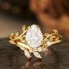 Luxury European and American Ins Jewelry, Wheat Ear Gold Ring, Niche Light Luxury High-end Zircon Ring