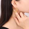 Round Stainless Steel Large Earrings for Women Hip-Hop New Female Hoop Earrings Luxury Zircon Girlfriend Gift Wholesale