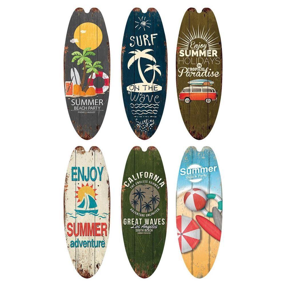 Exquisite Printing Marine Steering Wall Board Cool Wooden Surfboard Wooden Sign   Wall Ornament