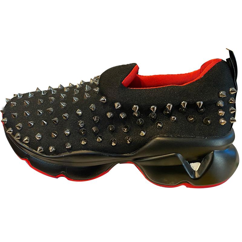 Кроссовки на платформе с нескользящими заклепками для женщин, удобная спортивная обувь для сезона тенниса 2024 года, плоская вулканизированная обувь, горячая распродажа