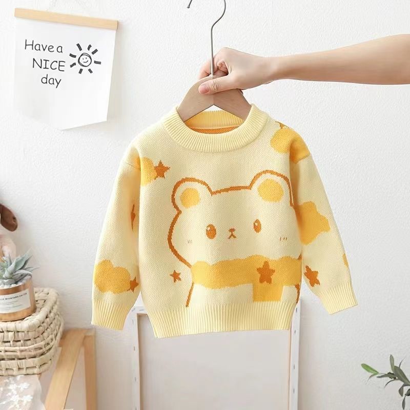 Свитер для девочек, шерстяное пальто, детские топы, вязаные милые теплые зимние осенние свитера, рождественский подарок, детская одежда